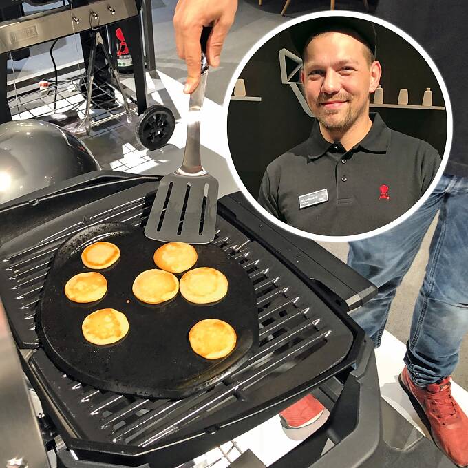 Mini-Pfannkuchen mit Arhornsirup / Weber-Grillmeister Martin Withand